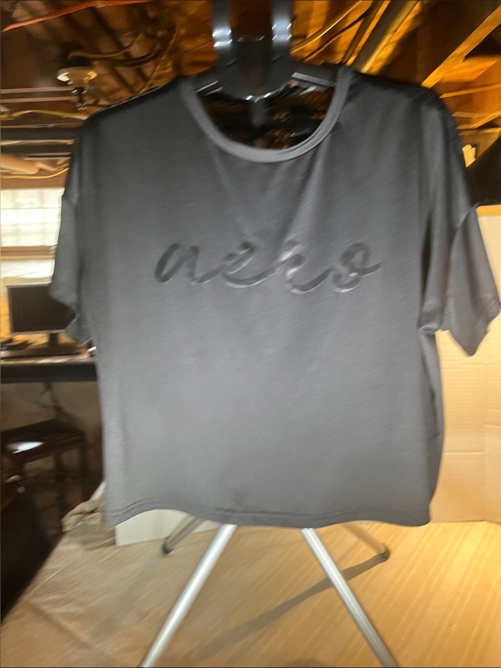 Aeropostale Black Short Sleeve Tee with Glossy Script Logo